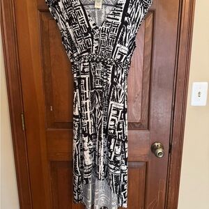 Black and White Patterned Dress